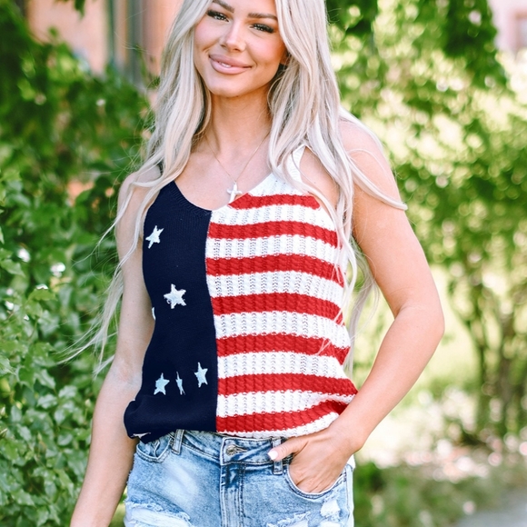 Harmony In Nature Tops - Old Glory Knit Cami